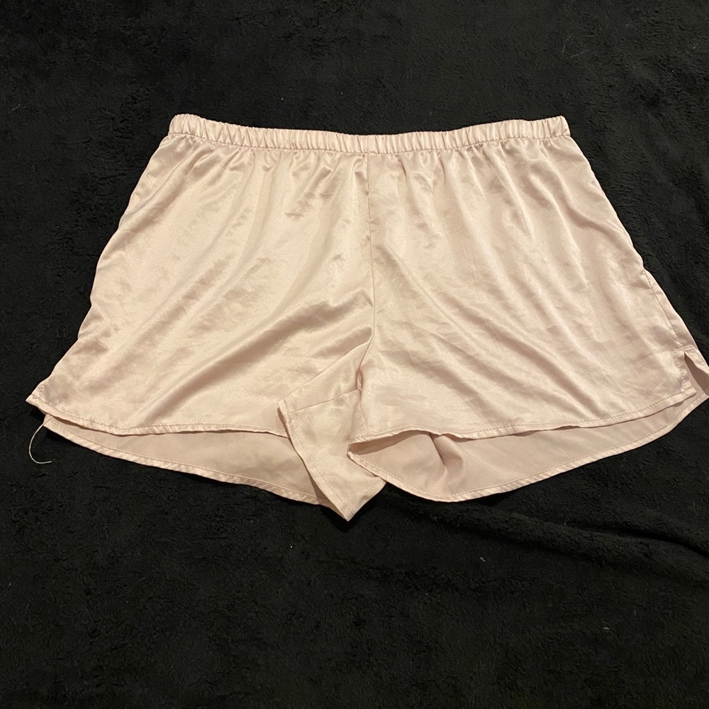 Nude Pink Silk Pajama Shorts